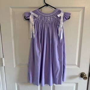 Grace & James Smocked Lavender Dress Size 6 Personalized Katren Boutique Girls